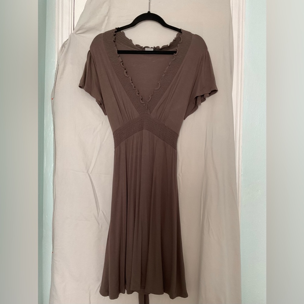 Brown Boho BCBGMAXAZRIA Midi Dress